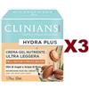 Clinians 3 PZ CLINIANS HYDRA PLUS CREMA - GEL NUTRIENTE ULTRA LEGGERA 50ML PELLI SECCHE