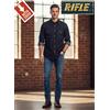 Rifle CAMICIA Jeans"RIFLE" Blu scuro 100%COTONE Slim Fit-2Taschini Bottoni-AFFARE -60%