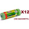 DOMOPAK 180 SACCHI SPAZZATURA DOMOPAK SPAZZY ANTIFORO 52x54CM MELA VERDE +MANICI 28L