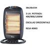 ARDES AR454B Stufa Alogena Halo 16 Oscillante con 4 Elementi Riscaldanti, Ardes