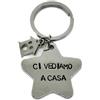 Generico 4 PZ Portachiavi metallo STELLA con scritta CI VEDIAMO A CASA bomboniera 1B2F