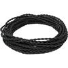 FANTON cavo elettrico tessile colore nero treccia seta 2mt 3G1.5 filo rivestito in tessuto vintage stile retrò per lampadari applique 93888-02