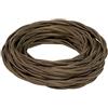 FANTON cavo elettrico tessile colore marrone treccia seta 5mt 3G1.5 filo rivestito in tessuto vintage stile retrò per lampadari applique 93868-05
