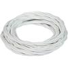 FANTON cavo elettrico tessile colore bianco treccia seta 2mt 3G1.5 filo rivestito in tessuto vintage stile retrò per lampadari applique 93808-02