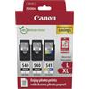 Canon Cartucce d'inchiostro originali PG-540XL x 2 / CL-541XL ad alta capacità, confezione da 3 (2 nere, 1 a colori); Include 50 fogli di carta fotografica 4x6 - confezione multipla in cartone