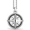 Zancan CATENA CON ROSA DEI VENTI ZANCAN EXC547 IN ARGENTO 925 E SPINELLI NERI