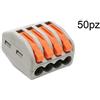 BES Morsetto connettore a leve 4 poli 50pz fili cavi elettrici 32A 250V 0.08-2.5-4mm