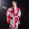 Giapponese Donna Seta Raso Kimono Floreale Yukata Da Pigiama Costume Cosplay