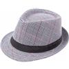 Uomo Righe Borsalini Cappello Tesa Stretta Sole Panama Jazz Rétro