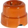 FANTON Presa elettrica schuko tedesca vintage in ceramica colore TERRACOTTA 2P+T 16A da parete in porcellana installazione cavo tessile stile retrò 84011TC