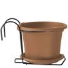 Teraplast Balconiera Tonda Kit con Vaso in plastica e Sottovaso colore terracotta 20 cm