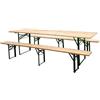 Does not apply TAVOLO E PANCHE Set Birreria 220X70X76 H Cm, Legno E Struttura in Acciaio