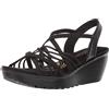 Skechers Women's Parallel-Crossed Wires-Multi Gore Slingback Sandal Wedge