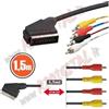 Aglow.it Cavo Scart SVHS Audio Video 4 Rca 1.5Mt 21 Pin con 4 RCA AUDIO E VIDEO RGB DECOD