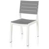 Keter Sedia Da Esterno Senza Braccioli In Resina Effetto Legno Harmony Bianco E Grigio