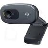 Logitech Webcam HD C270, 720p 30fps, Videochiamate HD Widescreen, Correzione Aut