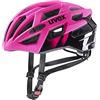 uvex race 7, casco sicuro ad alte prestazioni unisex, regolazione individuale delle dimensioni, protezione antiurto extra, rubin, black, 51-55 cm