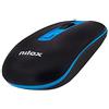 NILOX, Mouse Wireless 1600 DPI, 10 Metri Copertura, Mouse Wireless con 4 Pulsanti, Mouse Senza Fili, Ibernazione Automatica per Risparmio Energetico, Compatibile con Windows/Linux/Mac, Nero e Blu