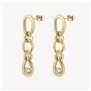 BROSWAY RIBBON ORECCHINI PENDENTI IN ACCIAIO COLOR ORO E ZIRCONI BBN44 (3900)