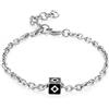 S'Agapõ S'AGAPO CUBE BRACCIALE ACCIAIO DA UOMO CON CIONDOLO CUBO SMALTATO SCU11 (2182)