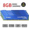 Kingston 32GB 16GB 8GB PC3-12800U DDR3 1600MHz 240Pin DIMM Desktop Memoria HyperX FURY IT