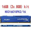 Kingston HyperX FURY 16GB 2x 8GB HX316C10FK2/16 1600MHz 240Pin Memoria RAM IT