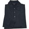 BRAMANTE polo uomo manica lunga antracite TRIPLO RITORTO 100% lana MADE IN ITALY