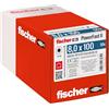 Fischer Viti per Legno e Costruzioni PowerFast FPF II CTP 8,0x100, Filettatura Parziale, Testa Svasata Piana, Impronta Torx, Zincata Bianca, 50 Pz, 566310