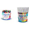 Giotto 519200 Barattolo Pastelli Formato Gigante Per Pastelli A Cera, 11,5 Mm, Confezione Da 60 & Turbo Maxi 521400 Pennarelli, Punta Larga, 5Mm, Confezione Da 48