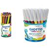 Giotto 518100 - Mega Maxi Pastelloni Colorati Barattolo 48 Pezzi & Turbo Maxi - Barattolo Da 48 Pennarelli A Punta Larga, 5 mm, Super Lavabili