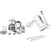 Bosch Elettrodomestici Robot da Cucina Multifunzione Compatto 1250 W, Ciotola 3,9 L con Accessori Per Tagliare, Alluminio + Bosch Elettrodomestici MFQ3030 Sbattitore, Bianco