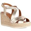 Geox D Ponza, Sandali Espadrillas Wedge Donna, Lt Gold, 39.5 EU