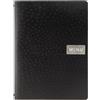 SECURIT - Porta Menu Ego Linea Leather - Per Caffè, Ristoranti, Bar - Ecopelle 100% Riciclata - Formato A4-1 Doppio Inserto Incluso - Colore Nero