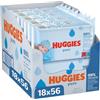 Huggies Pure Baby Wipes Bulk - Salviette umidificate per bambini, 99% di acqua, Senza profumo, 18 confezioni x 56 salviette (1.008 salviettine in totale) [La confezione può variare]