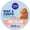 NIVEA BABY Viso & Corpo Crema Soffice 200ml, Crema corpo bambini idratante e nutriente, Crema viso neonato con Latte di Mandorla e Vitamine, Crema corpo neonato contro disidratazione e secchezza