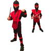 Rubber Johnnies Bambini Costume da Ninja Rosso Nero Abito Mortal Kombat Gi Cobra 3 Taglie