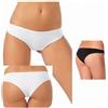 Jadea 6 slip brasiliana da donna ragazza JADEA 502 bianco nero cotone elasticizzato