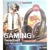 Bestek CUFFIA GAMING CON MICROFONO A SCOMPARSA ALTA QUALITA' BESTEK HEADSET