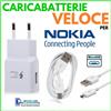 CARICABATTERIE VELOCE FAST CHARGER per NOKIA LUMIA 735 PRESA + CAVO MICRO USB