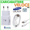 CARICABATTERIE VELOCE FAST per SAMSUNG GALAXY TAB 4 10.1 PRESA + CAVO MICRO USB