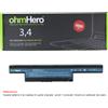 MB distribuzione Batteria OhmHero® NERA 6800 mAh REALI per Acer TravelMate 5335G
