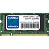 Global Memory 256MB DDR 266/333/400MHz 200-PIN Memoria Sodimm RAM Per Portatili/Computer