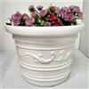 VASO FESTONATO TERRACOTTA BIANCO IN RESINA FIORIERA DA BALCONE ESTERNO INTERNO