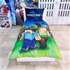 Minecraft Team Set 2 pezzi Letto Singolo Copripiumino Federa Cotone Reversibile