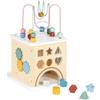 Pinolino Sanna Motor Skill Cube in legno, 10 pezzi con 3 palline, 6 blocchi, loop per abilità motoria, certificato FSC (FSC-C120795), colorato, naturale