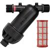 PLANTAWA Filtro a Rete da 3/4 per Tubi da 25 mm | Include Tappo di Scarico | Filtro per Irrigazione a Goccia con Capacità di Filtraggio di 120 Maglie | Modulare Azud Filter 100