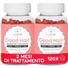 Lashilé Beauty Good Hair, Integratore per la bellezza e la salute dei capelli a base di Biotina, Vitamina B6 e Zinco, 2 confezioni, 120 pastiglie gommose per 2 mesi di trattamento, senza zucchero