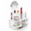 Yifa ORGANIZER PORTA TRUCCHI BOX PORTAGIOIE CON SPECCHIO ESPOSITORE PER COSMETICI ABS