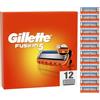 Gillette Fusion 5 LAMETTE DA BARBA, 12 RICAMBI da 5 Lame, Rasatura Scorrevole con STRISCIA LUBRIFICANTE, Fino a 1 MESE DI RASATURA con 1 Lametta