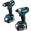 Makita Dlx2414jx4 Combo Hammer Drill And Accessories Kit Argento One Size / EU Plug